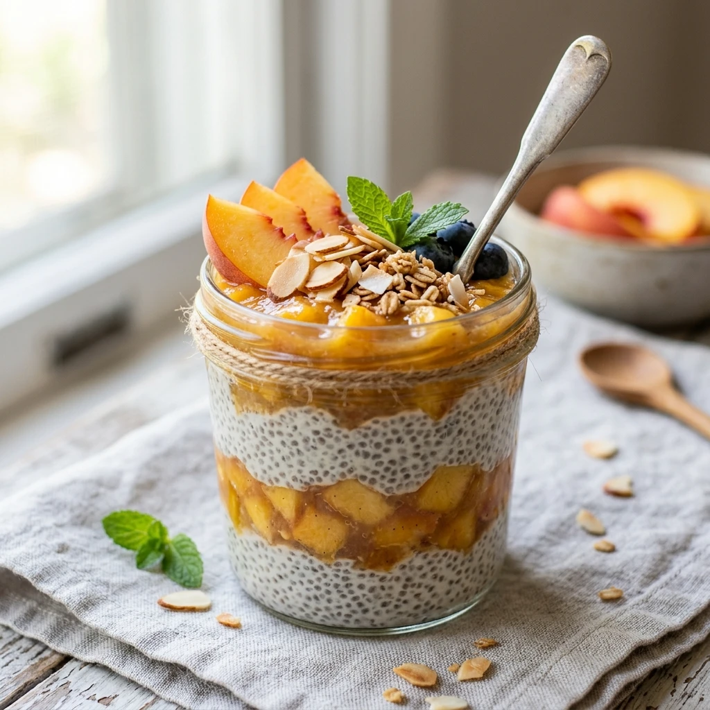 Peach Chia Pudding Parfait