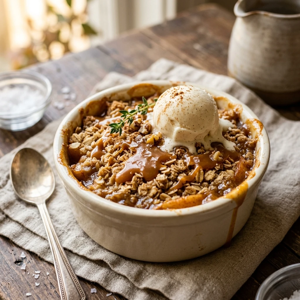 Salted Caramel Apple Crisp
