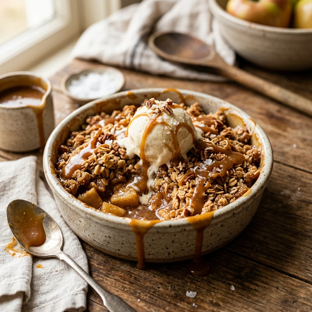 Salted Caramel Apple Crisp