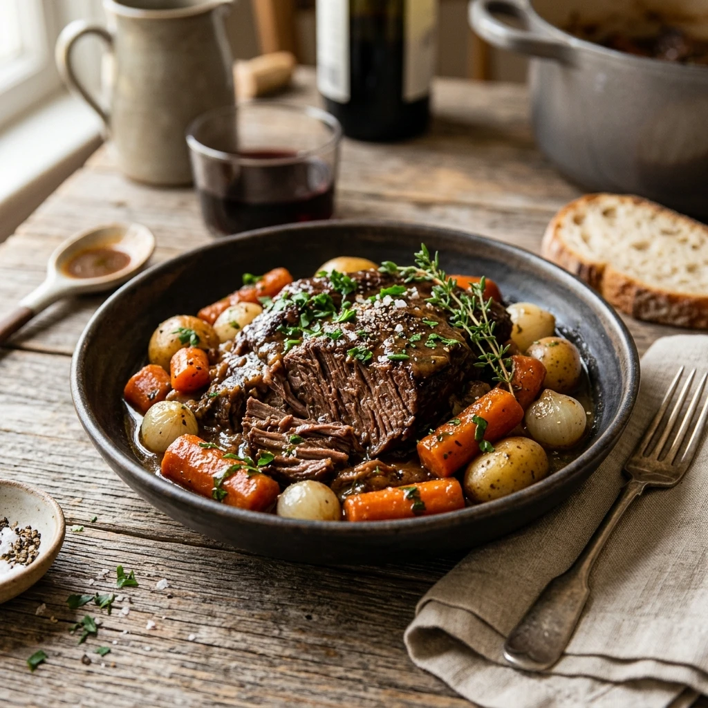 Slow Cooker Pot Roast With Carrots
