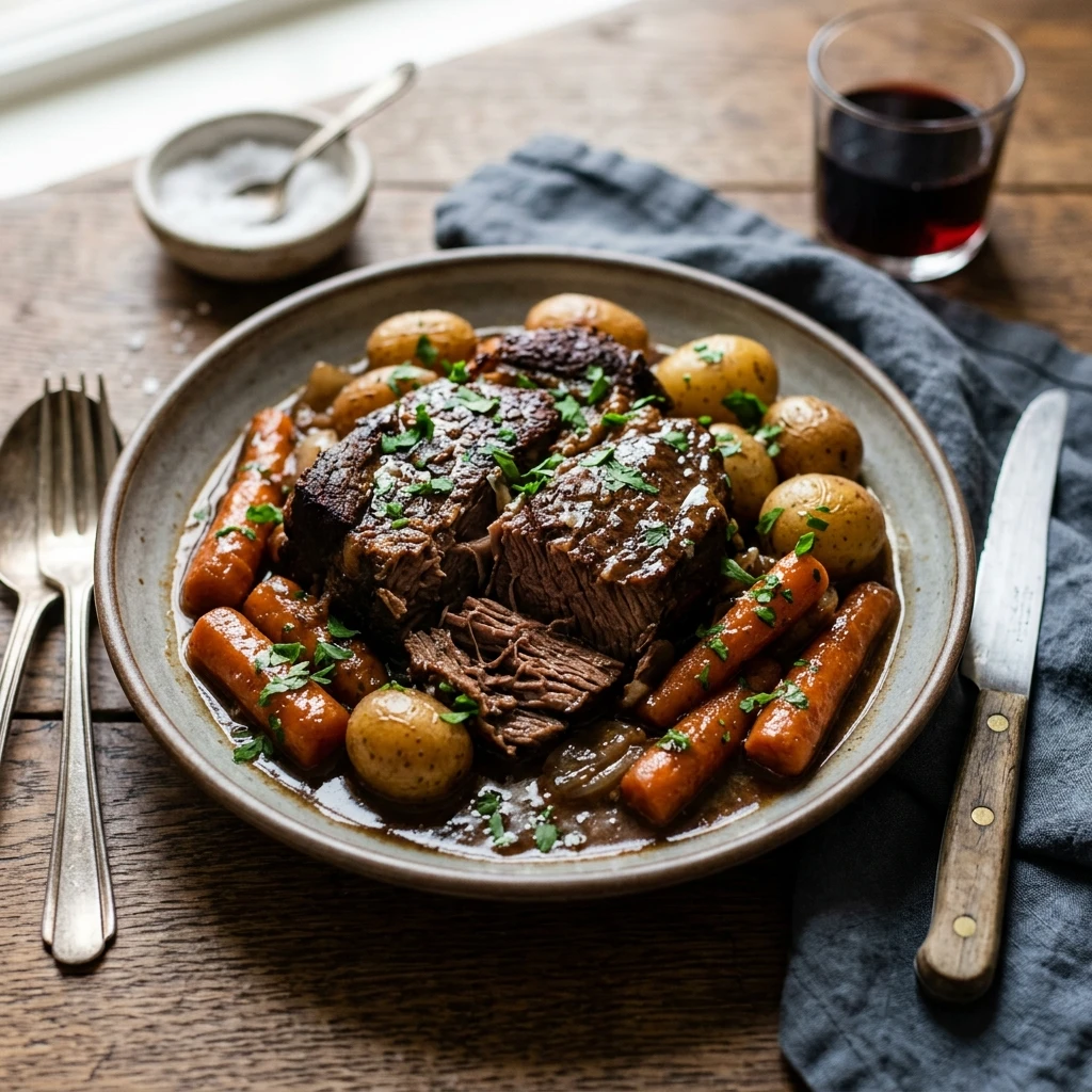 Slow Cooker Pot Roast With Carrots