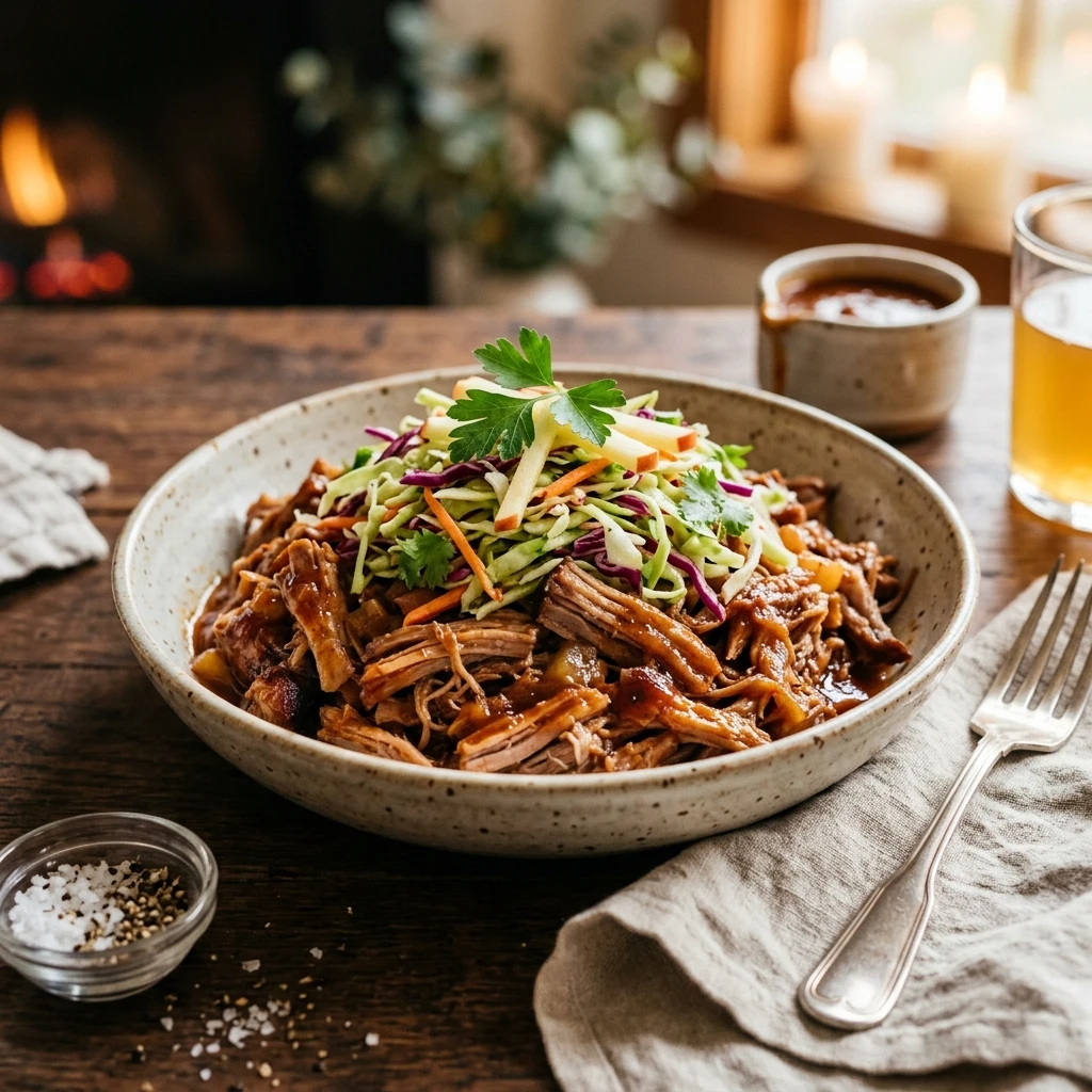 Apple Cider Pulled Pork With Slaw Recipe
