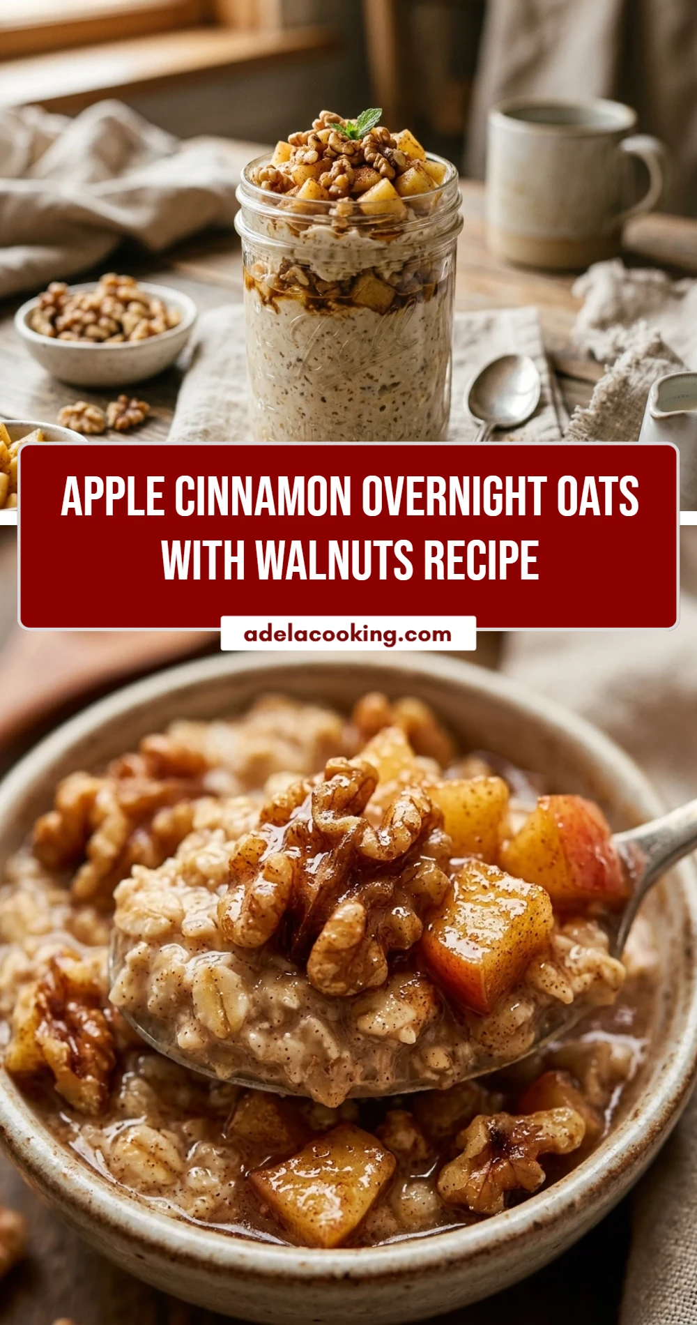 Apple Cinnamon Overnight Oats With Walnuts Recipe
