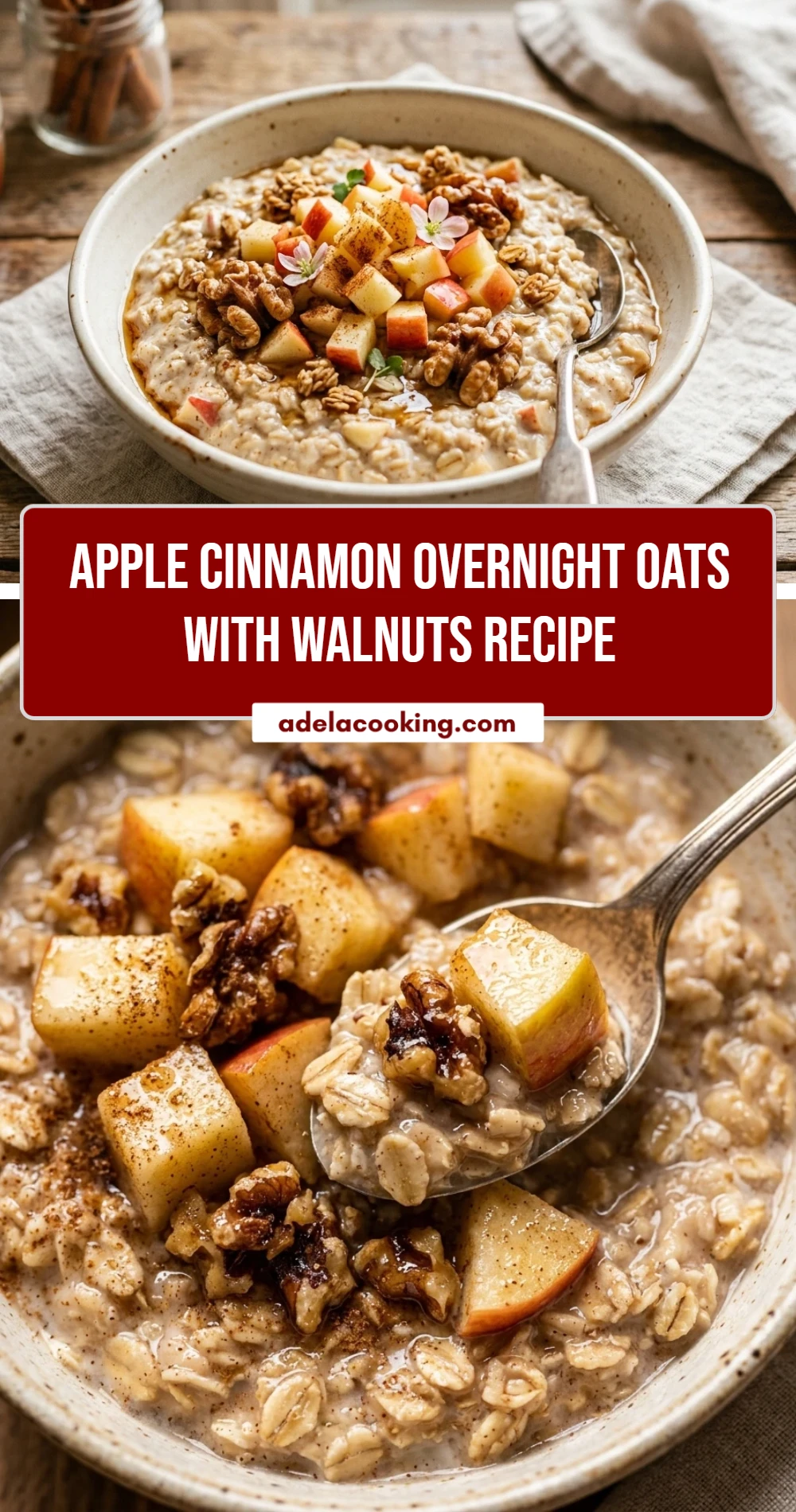 Apple Cinnamon Overnight Oats With Walnuts Recipe
