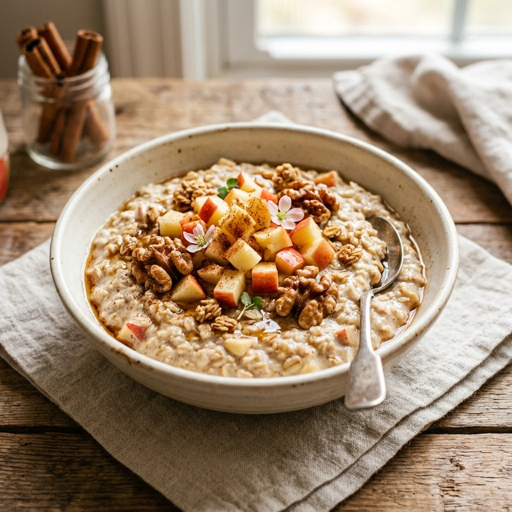 Apple Cinnamon Overnight Oats With Walnuts Recipe