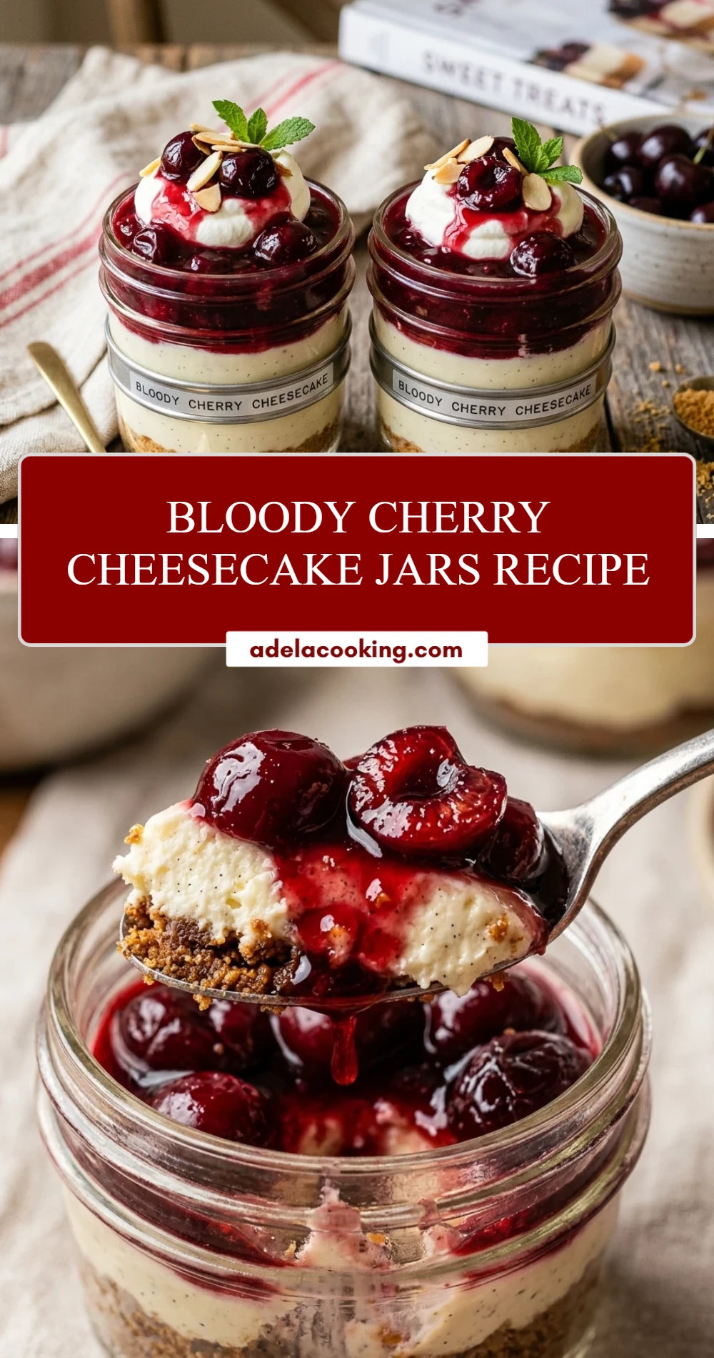 Bloody Cherry Cheesecake Jars Recipe