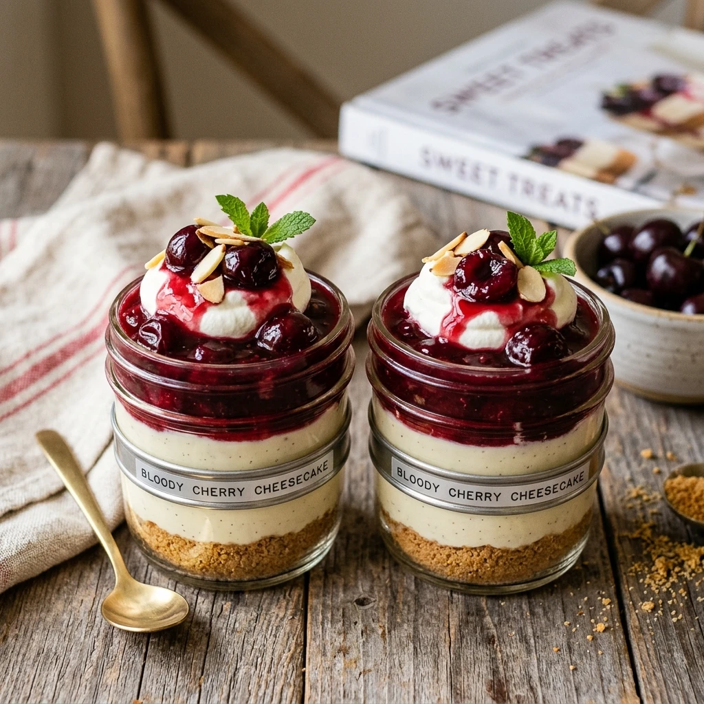 Bloody Cherry Cheesecake Jars Recipe