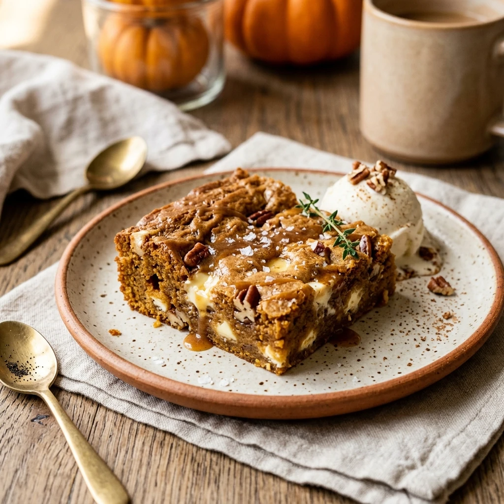 Brown Butter Pumpkin White Chocolate Blondies