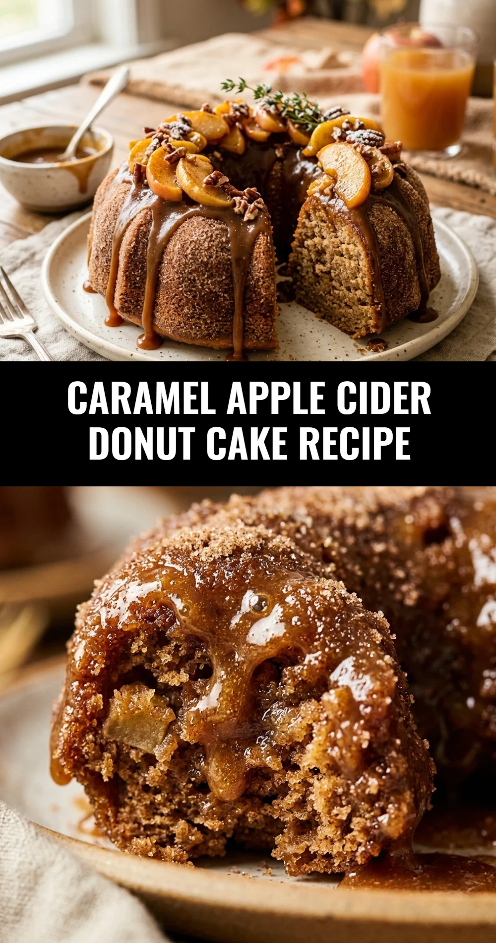 Caramel Apple Cider Donut Cake Recipe