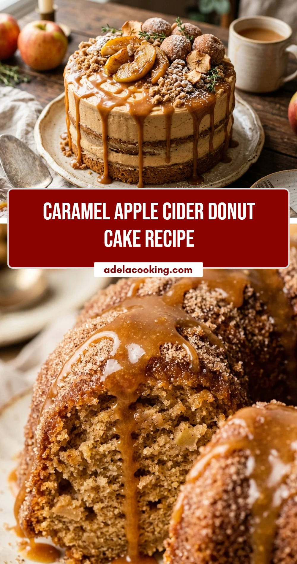 Caramel Apple Cider Donut Cake Recipe