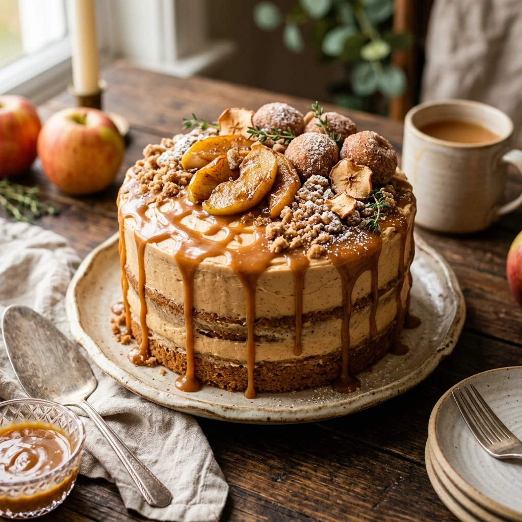 Caramel Apple Cider Donut Cake Recipe