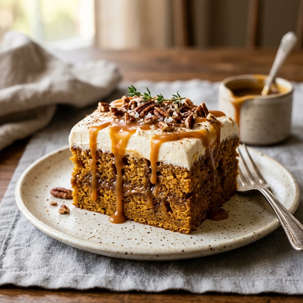 Caramel Pumpkin Poke Cake Recipe