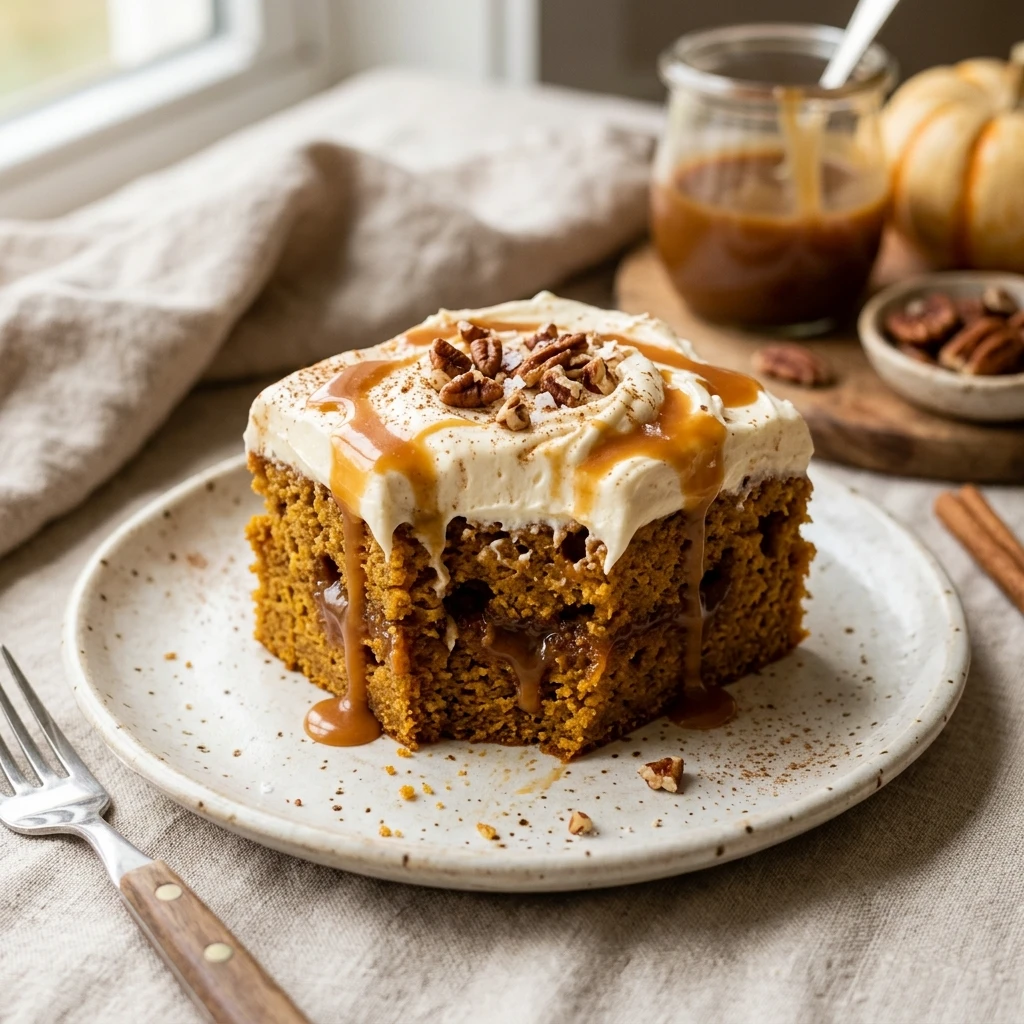 Caramel Pumpkin Poke Cake Recipe