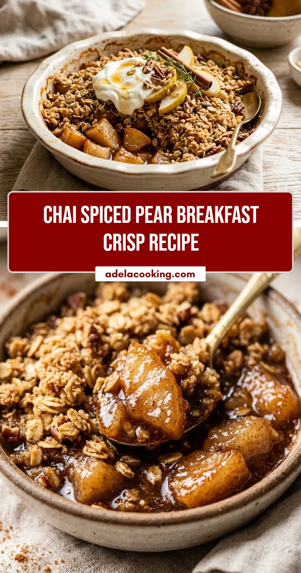 Chai Spiced Pear Breakfast Crisp Recipe