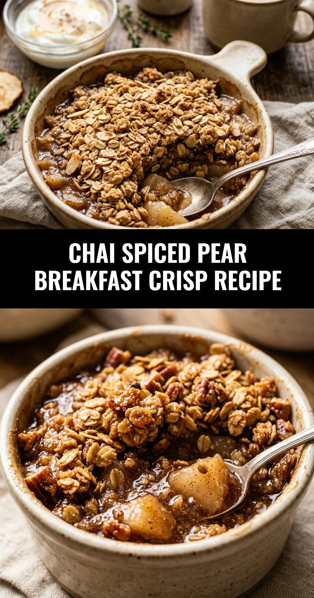 Chai Spiced Pear Breakfast Crisp Recipe
