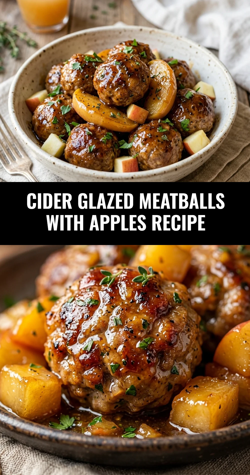 Cider Glazed Meatballs With Apples Recipe