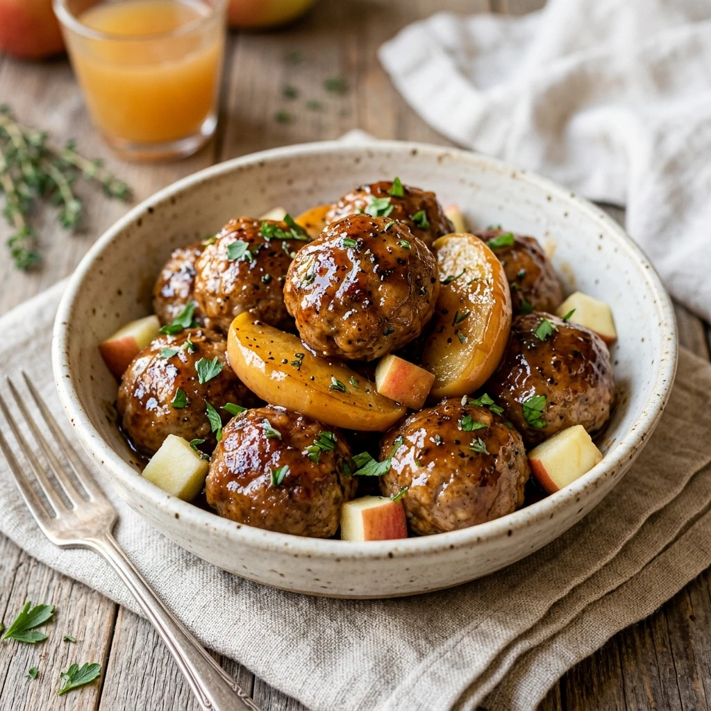 Cider Glazed Meatballs With Apples Recipe