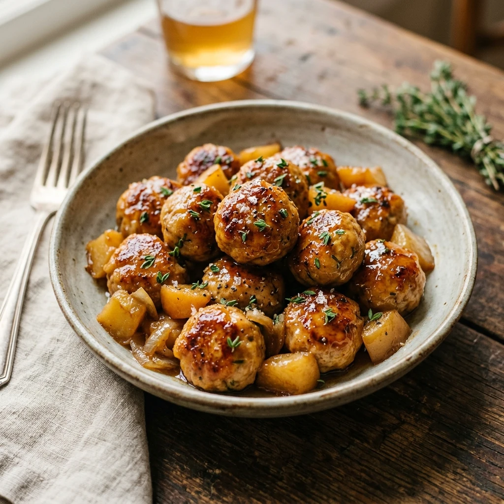 Cider Glazed Meatballs With Apples Recipe