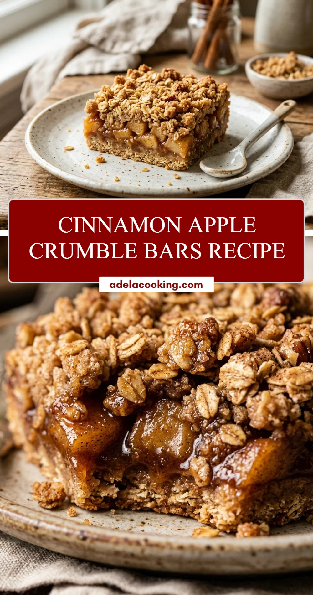Cinnamon Apple Crumble Bars Recipe