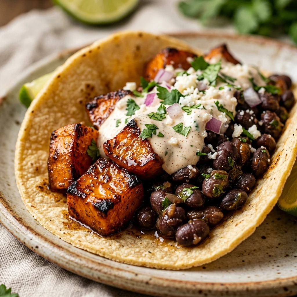 Cinnamon Roasted Sweet Potato And Black Bean Tacos Recipe