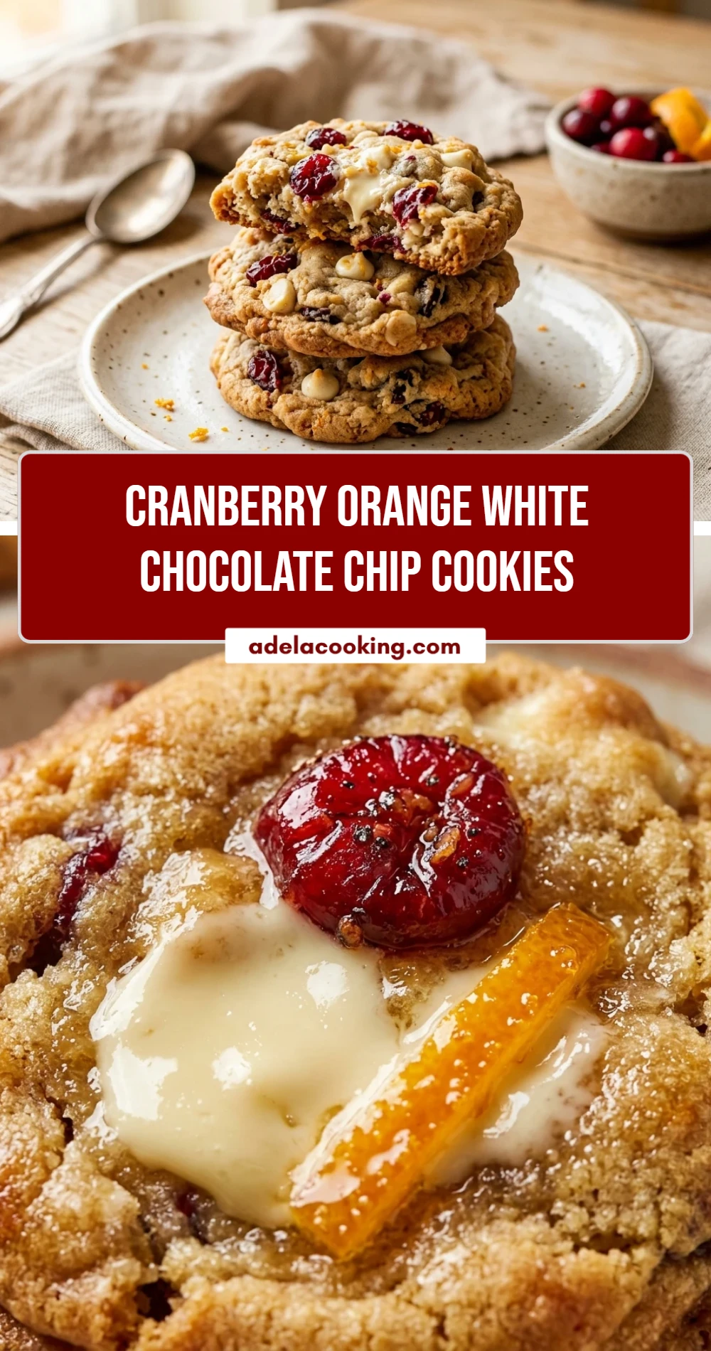 Cranberry Orange White Chocolate Chip Cookies