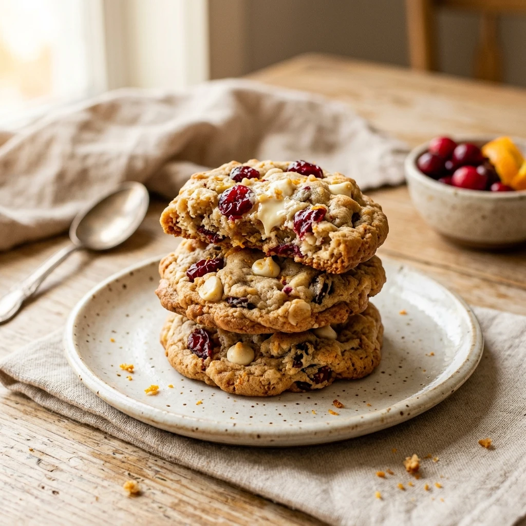 Cranberry Orange White Chocolate Chip Cookies