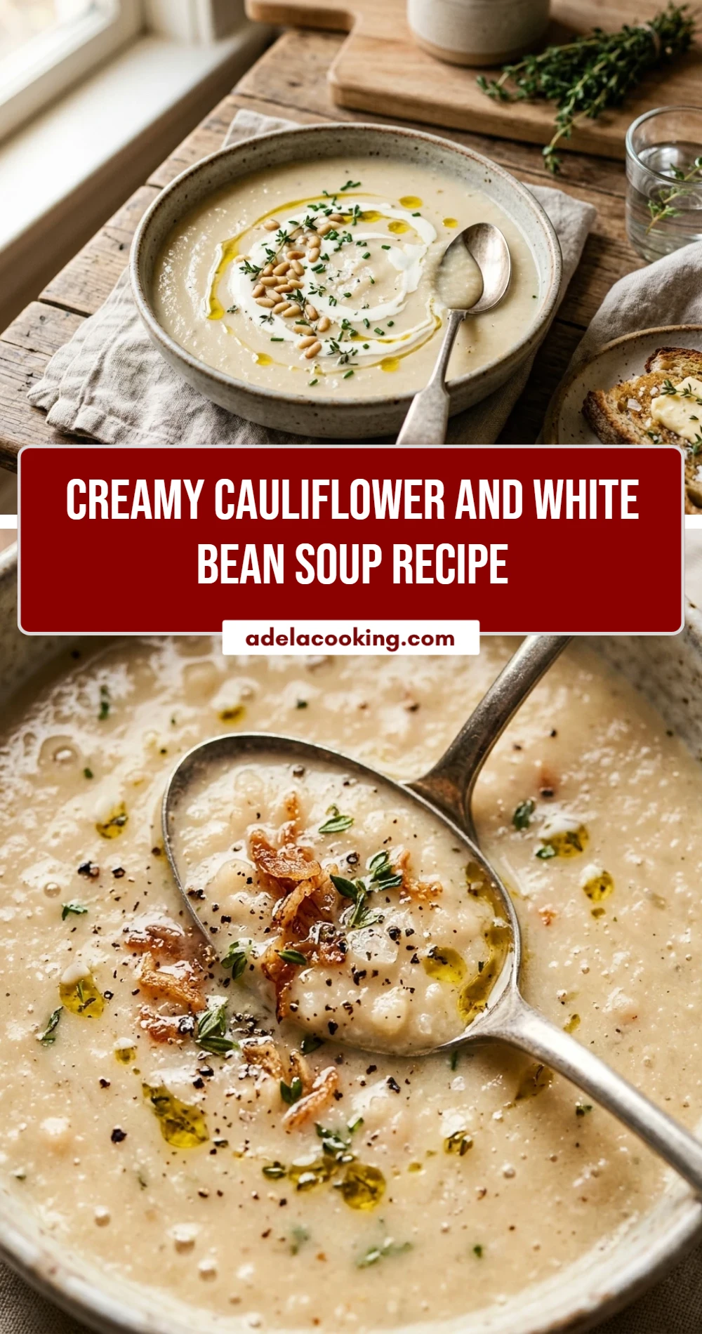 Creamy Cauliflower And White Bean Soup Recipe