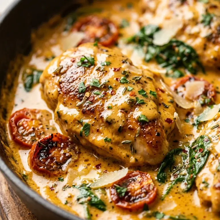 Creamy Tuscan Pumpkin Chicken Skillet Recipe