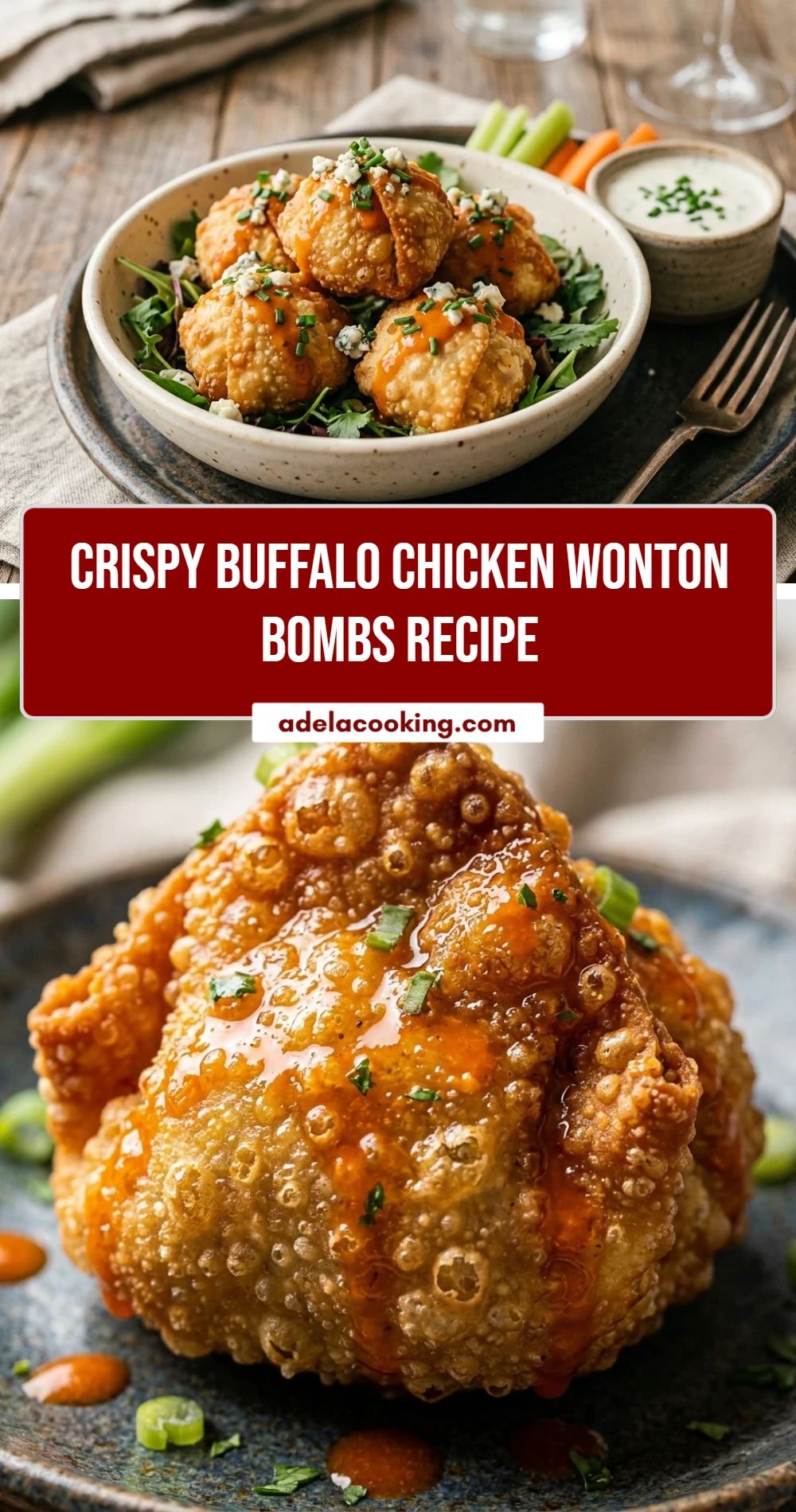Crispy Buffalo Chicken Wonton Bombs Recipe