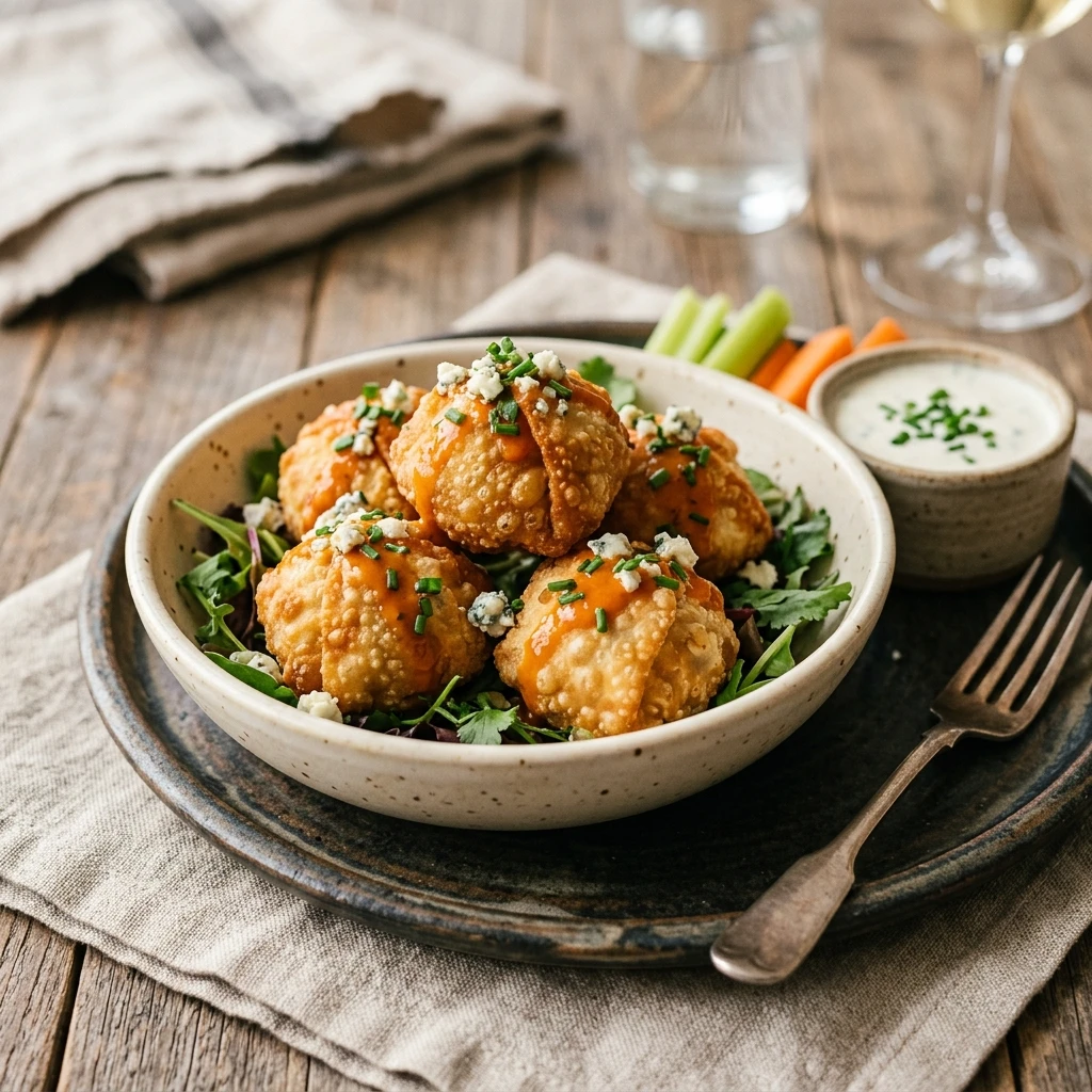 Crispy Buffalo Chicken Wonton Bombs Recipe