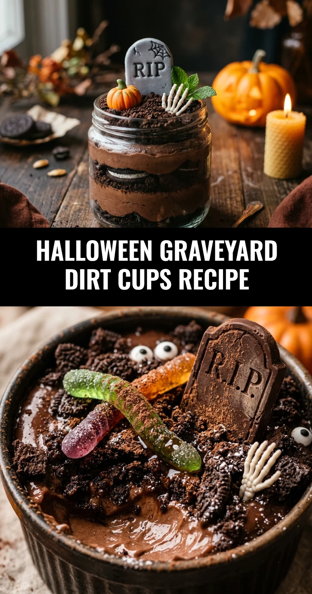 Halloween Graveyard Dirt Cups Recipe