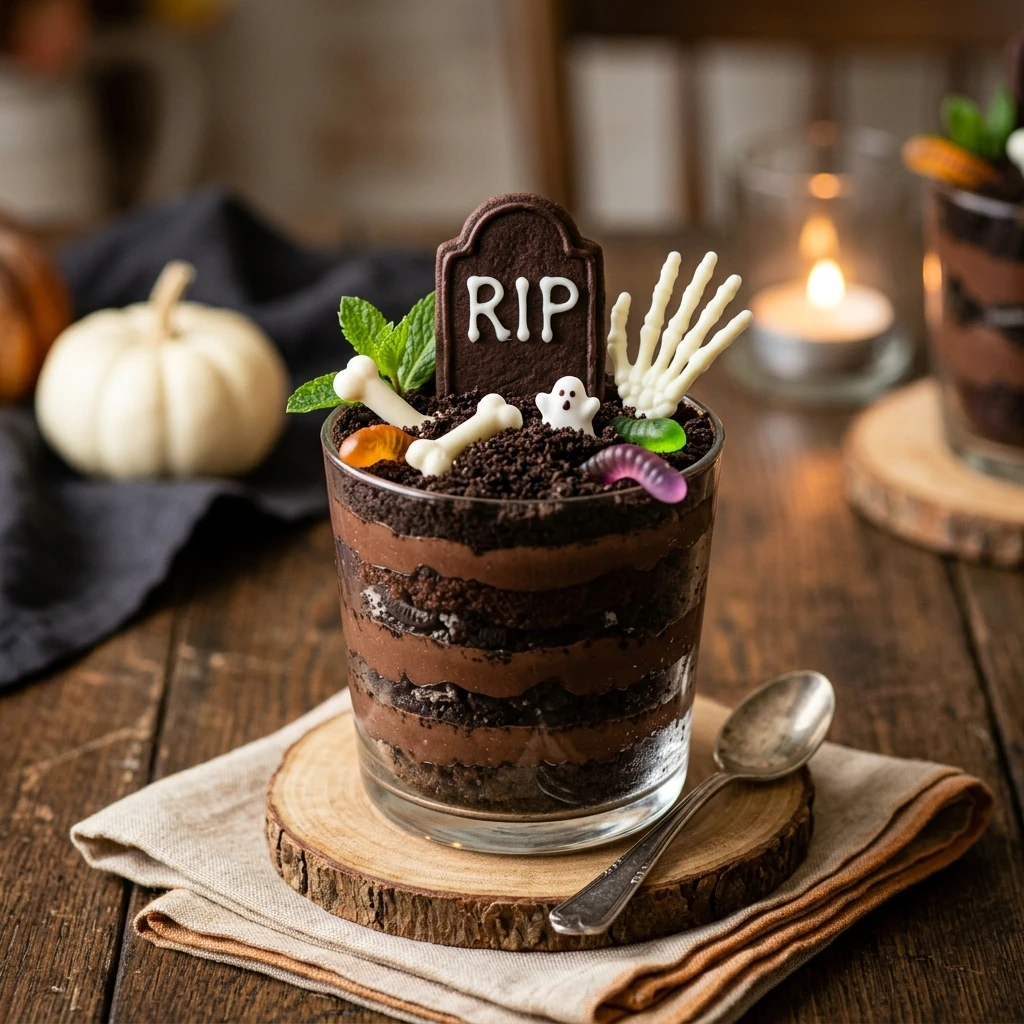 Halloween Graveyard Dirt Cups Recipe