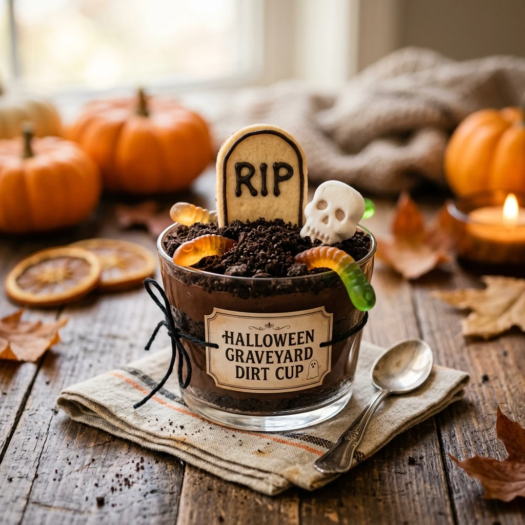 Halloween Graveyard Dirt Cups Recipe