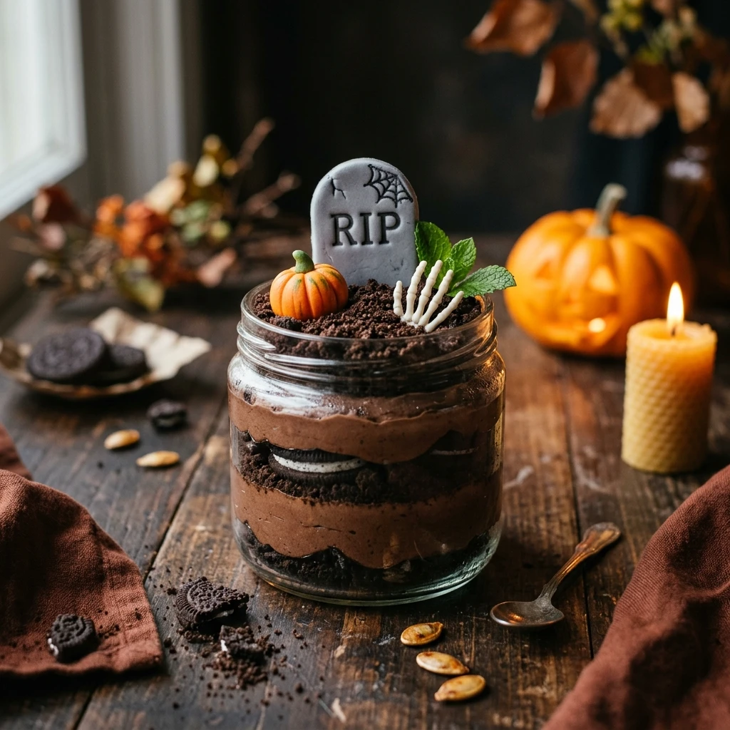 Halloween Graveyard Dirt Cups Recipe