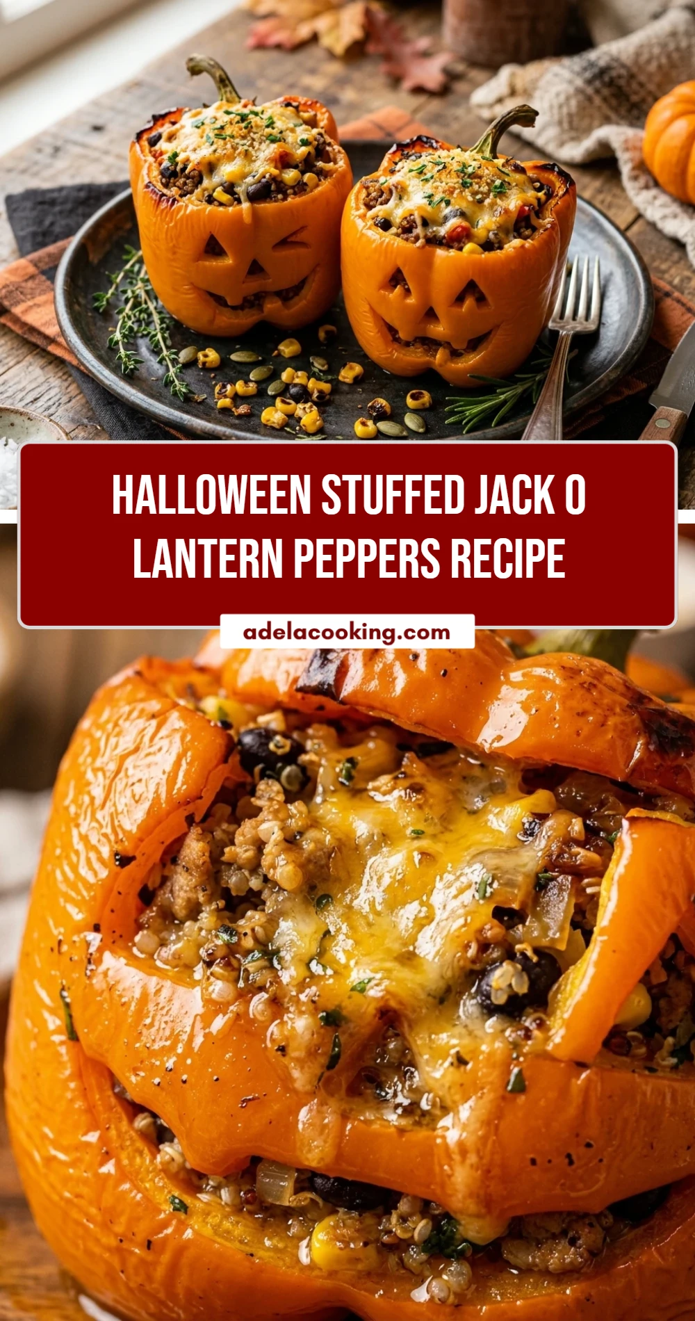 Halloween Stuffed Jack O Lantern Peppers Recipe