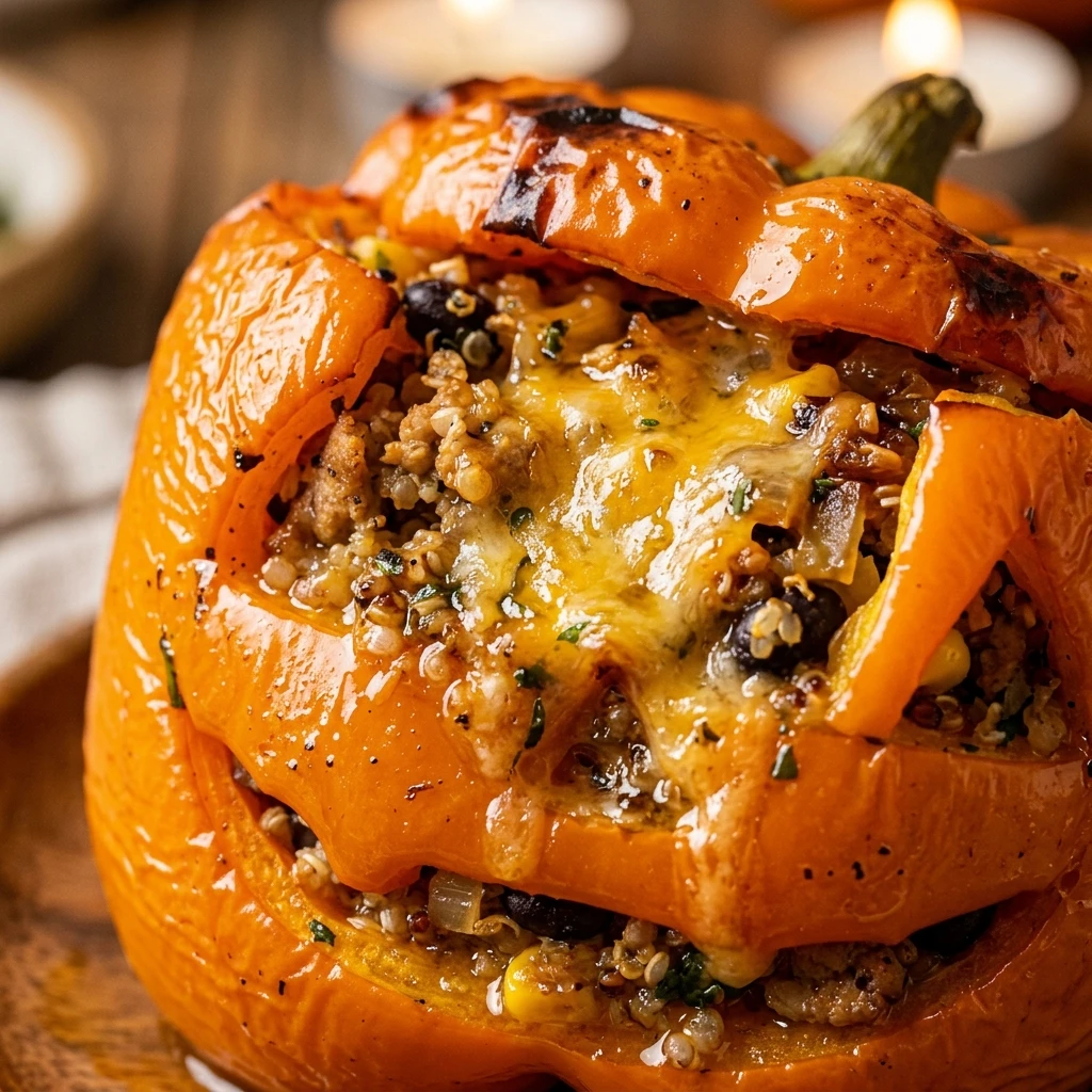Halloween Stuffed Jack O Lantern Peppers Recipe