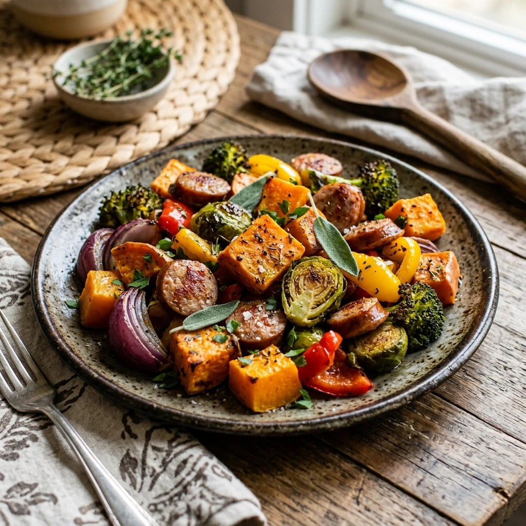 Harvest Sheet Pan Sausage And Veggies Recipe