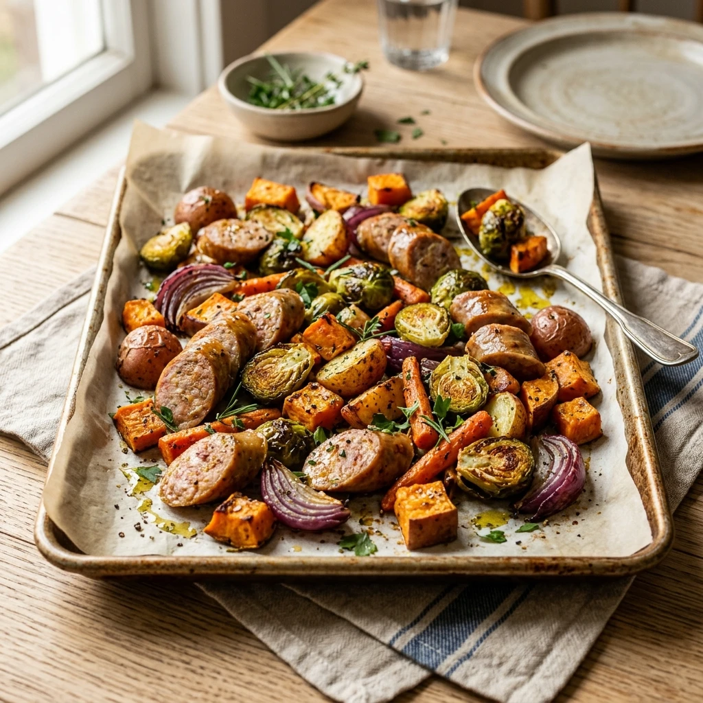 Harvest Sheet Pan Sausage And Veggies Recipe
