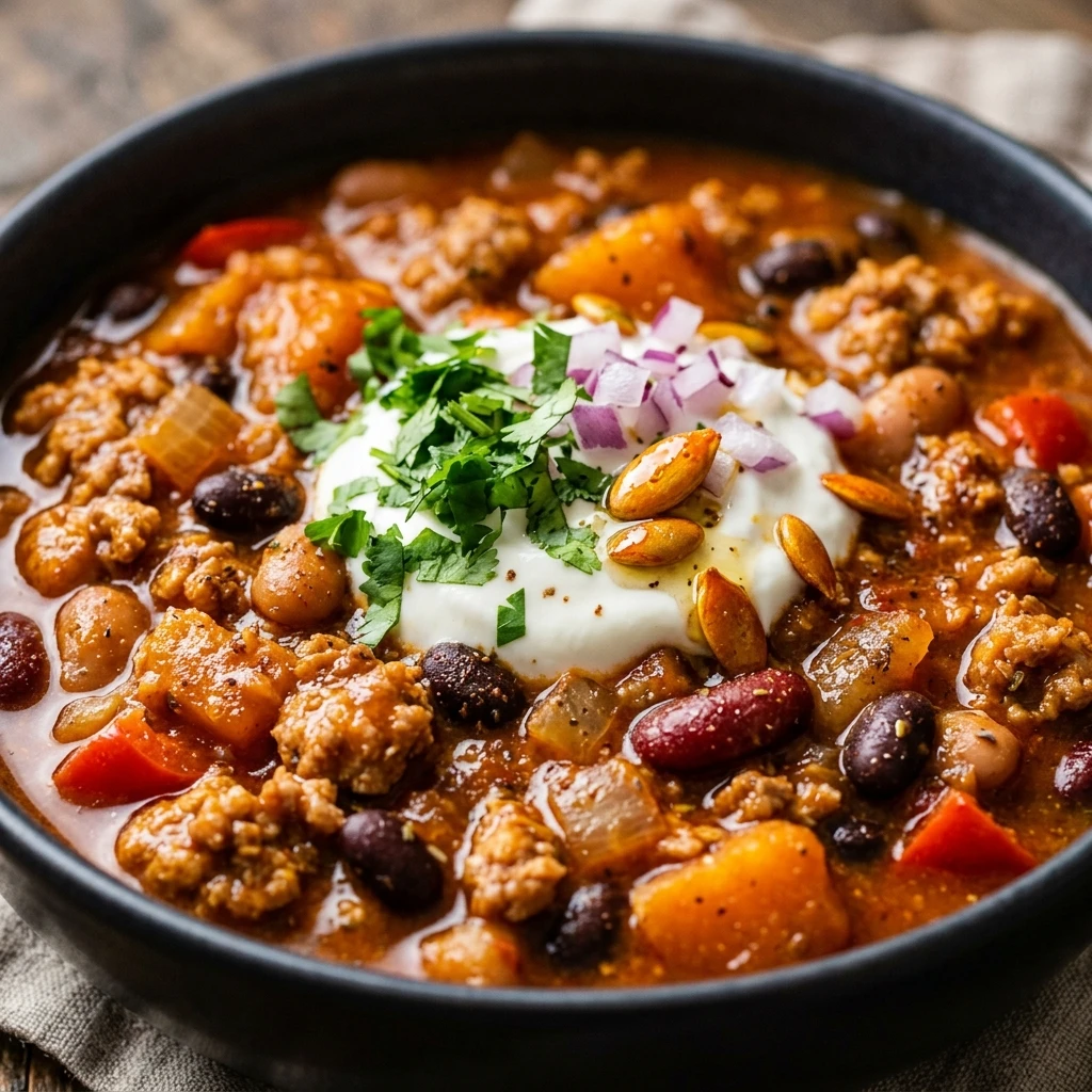 Healthy Pumpkin Turkey Chili Recipe