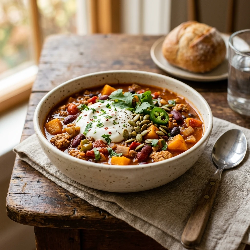 Healthy Pumpkin Turkey Chili Recipe
