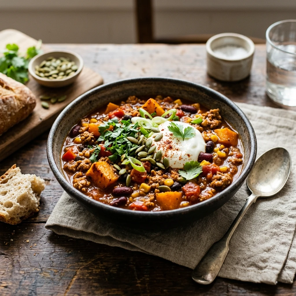 Healthy Pumpkin Turkey Chili Recipe