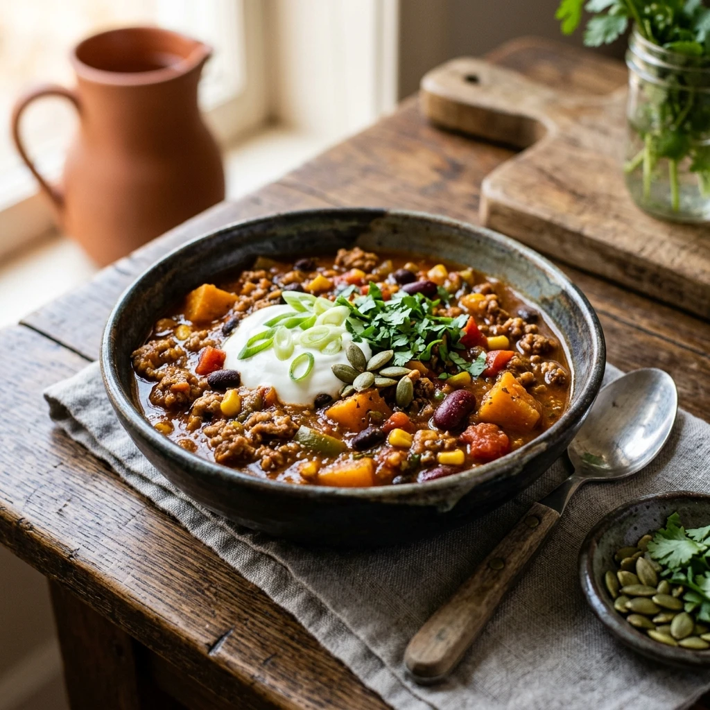 Healthy Pumpkin Turkey Chili Recipe