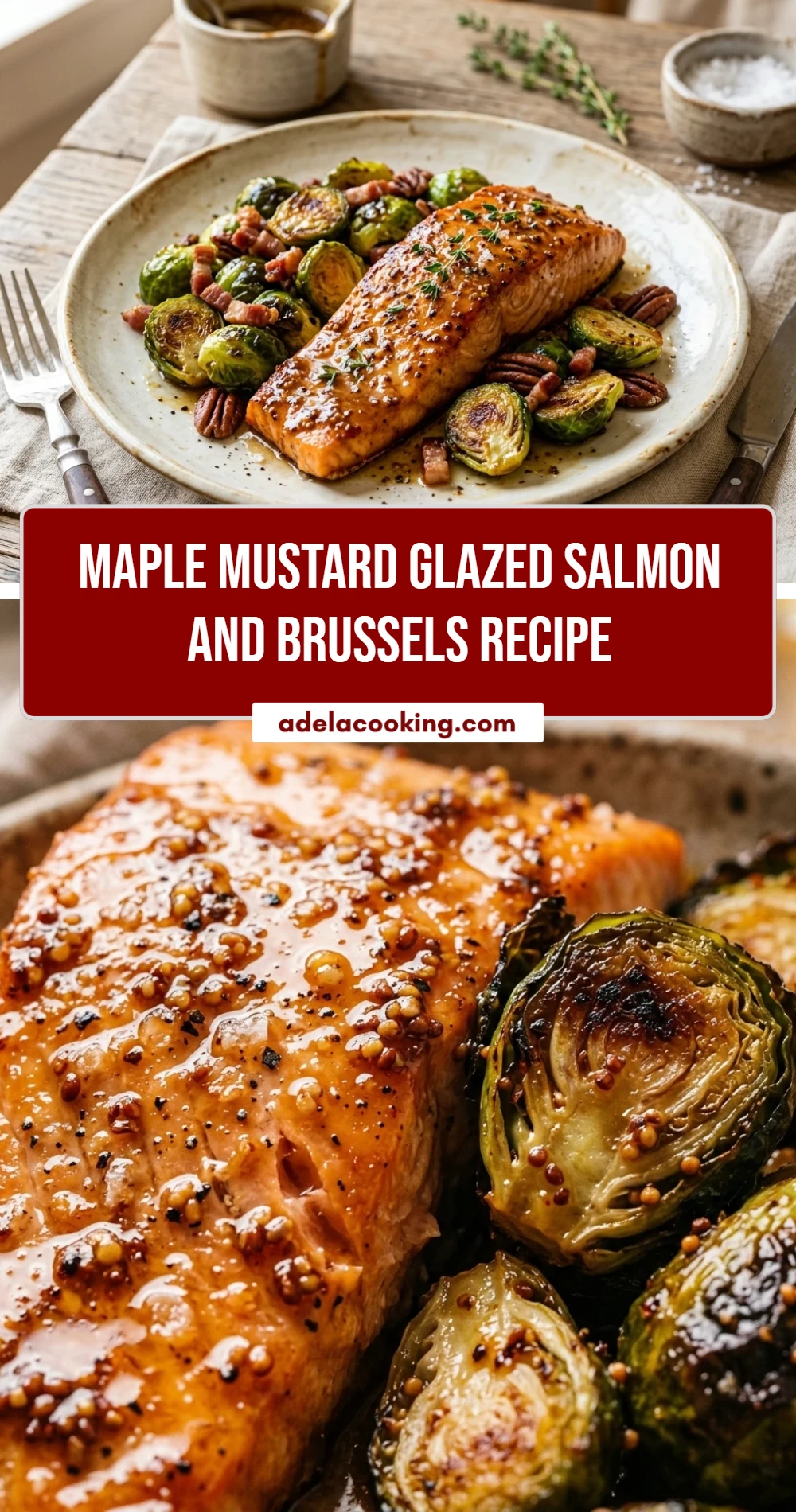 Maple Mustard Glazed Salmon And Brussels Recipe