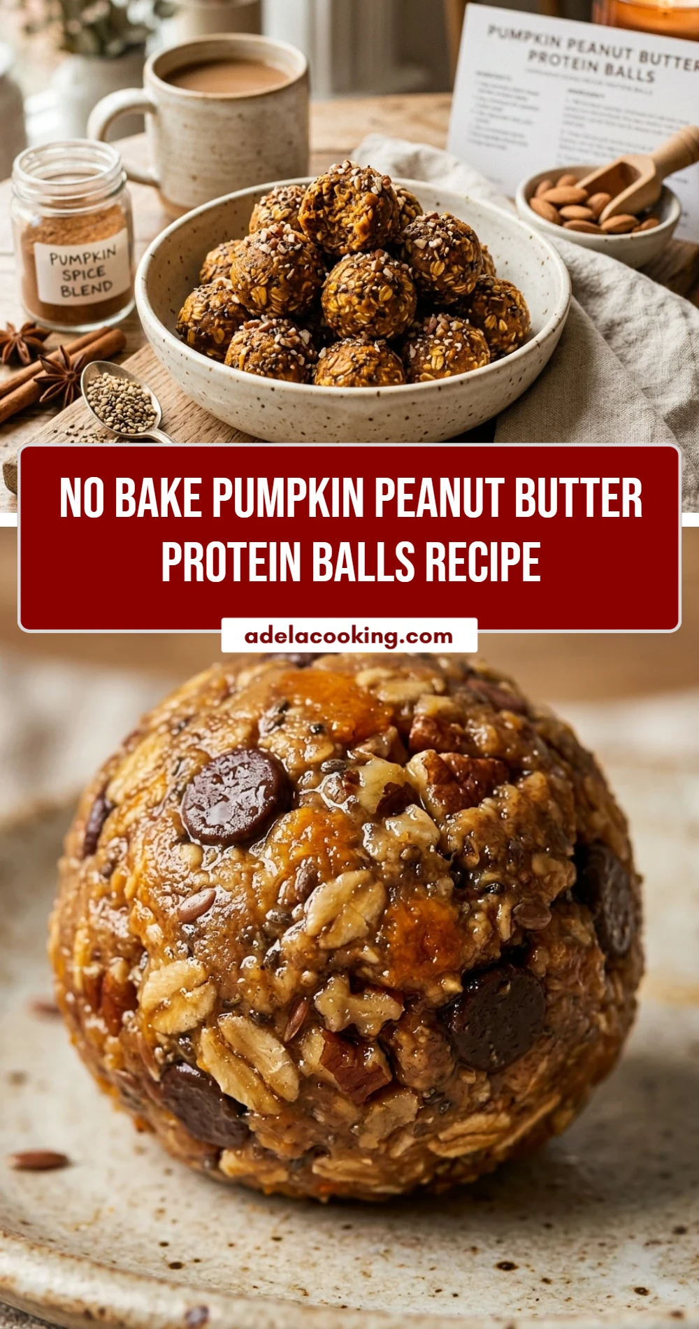 No Bake Pumpkin Peanut Butter Protein Balls Recipe