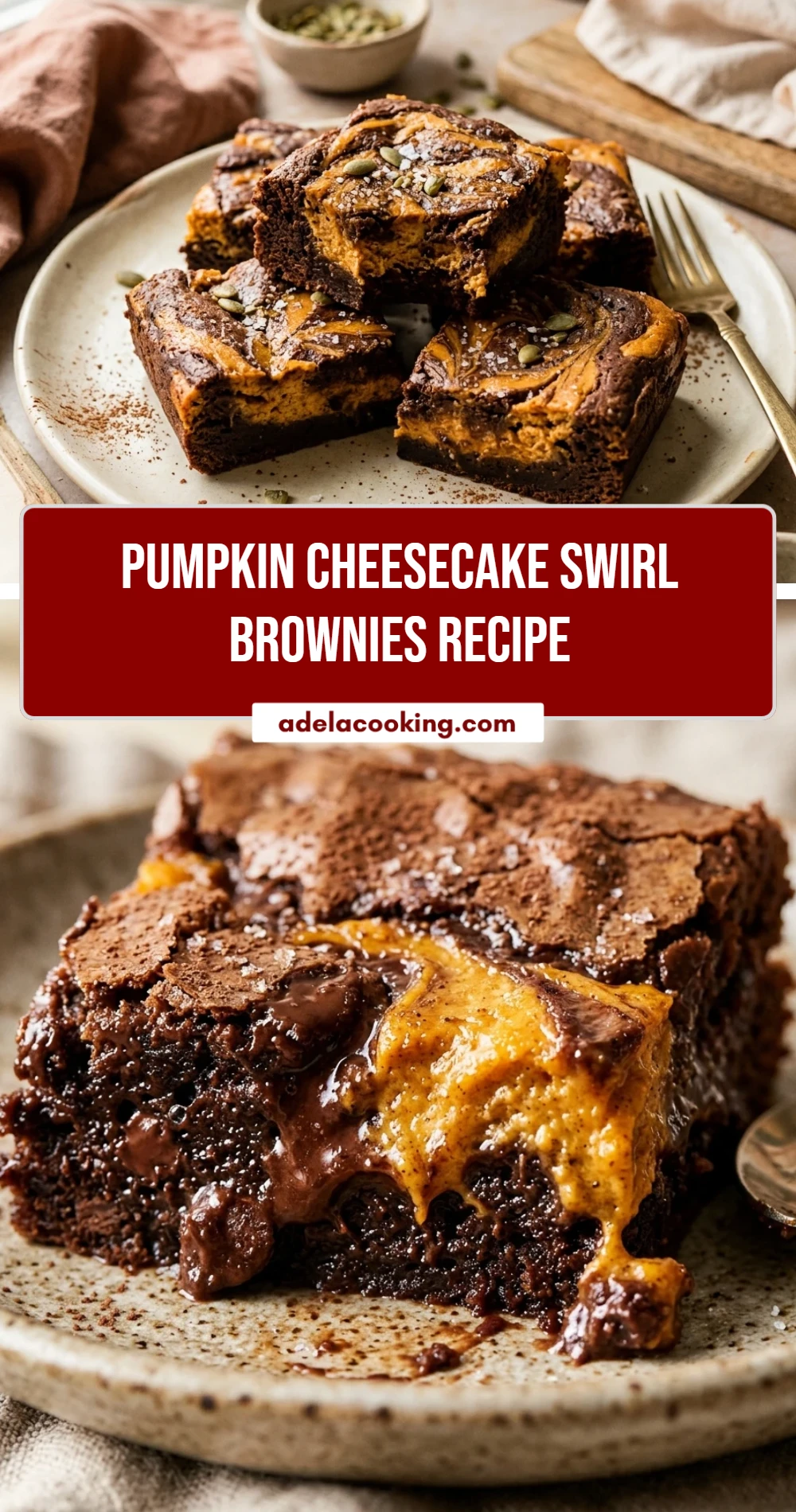 Pumpkin Cheesecake Swirl Brownies Recipe