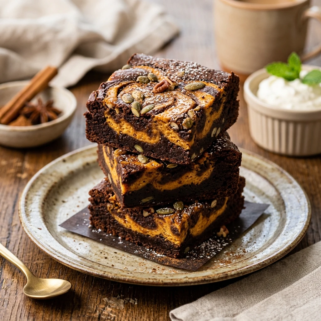 Pumpkin Cheesecake Swirl Brownies Recipe