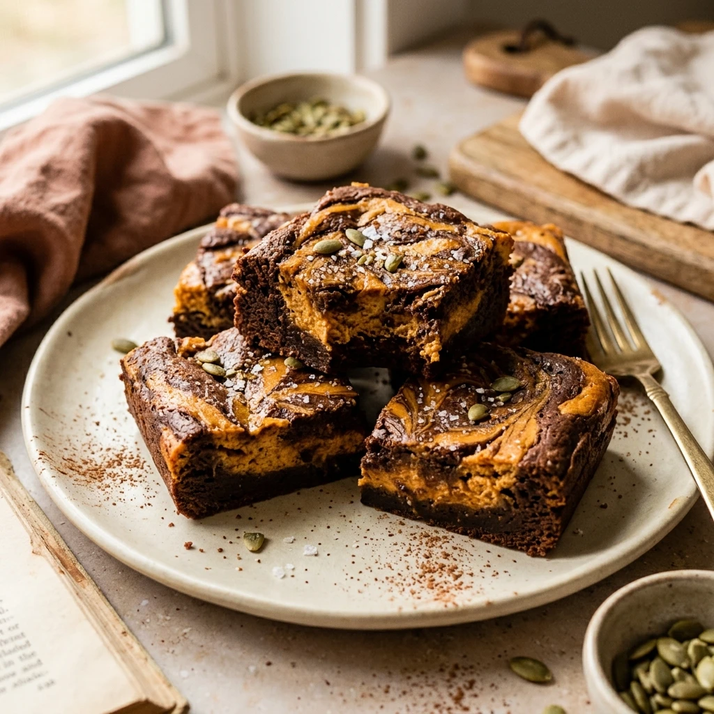 Pumpkin Cheesecake Swirl Brownies Recipe