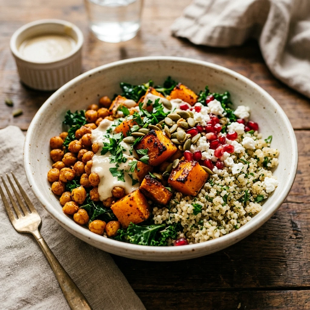 Roasted Butternut Squash And Chickpea Bowl Recipe