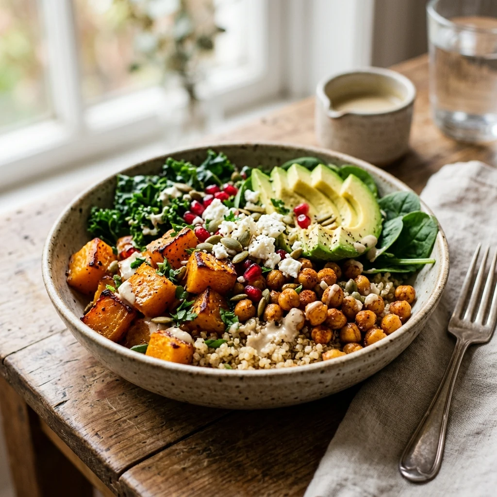 Roasted Butternut Squash And Chickpea Bowl Recipe