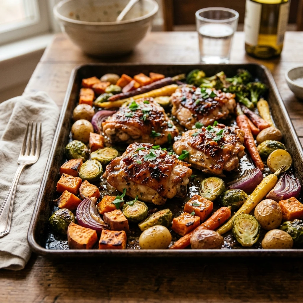 Sheet Pan Maple Dijon Chicken And Veggies Recipe